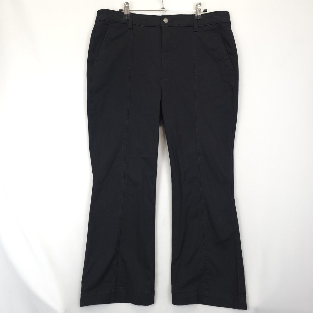 LOFT‎ Pants Womens 12 Black Flare Stretch Cotton Spandex Trousers Classic Career